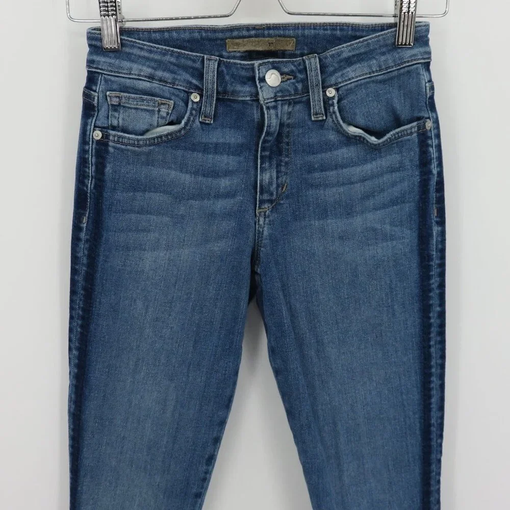 Joes Jeans Women 25 Skinny Ankle Mansfield Stripe Blue Denim Jeans Cotton Blend - Picture 2 of 10